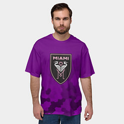 Футболка оверсайз мужская Inter Miami logo pattern, цвет: 3D-принт — фото 2