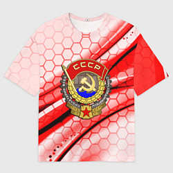 Мужская футболка оверсайз СССР текстура броня