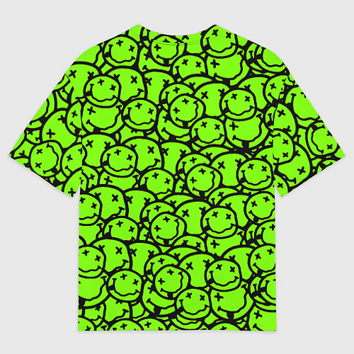 Мужская футболка оверсайз Nirvana green logo smile / 3D-принт – фото 2
