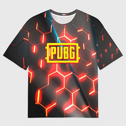 Мужская футболка оверсайз PUBG соты броня