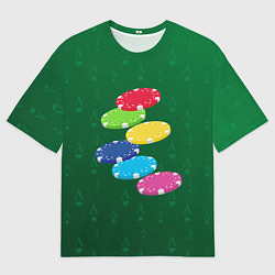 Футболка оверсайз мужская Фишки -игра, цвет: 3D-принт