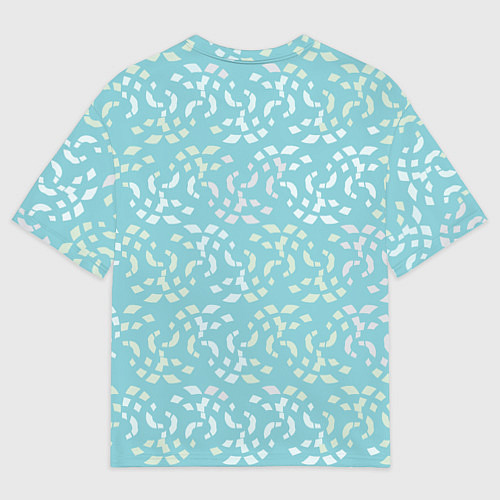 Мужская футболка оверсайз Мозаика на голубом / 3D-принт – фото 2