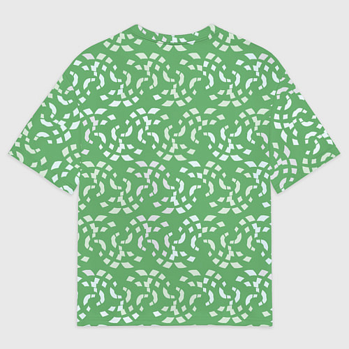 Мужская футболка оверсайз Мозаика на зеленом / 3D-принт – фото 2