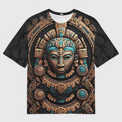Мужская футболка оверсайз Древние узоры цивилизации индейцев Майя