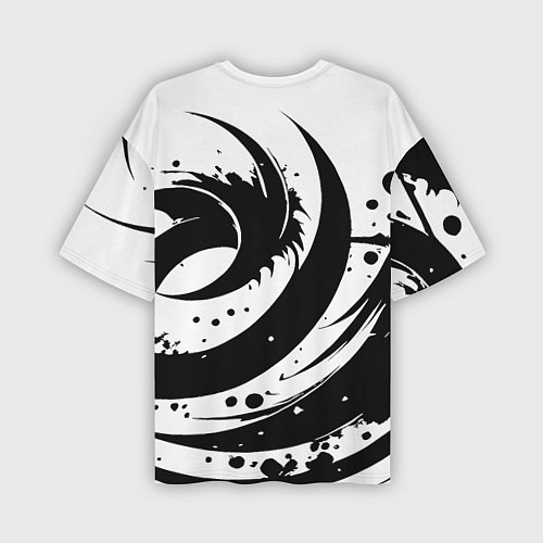 Мужская футболка оверсайз Ai art black and white abstraction / 3D-принт – фото 2