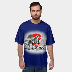 Футболка оверсайз мужская Японский единорог, цвет: 3D-принт — фото 2