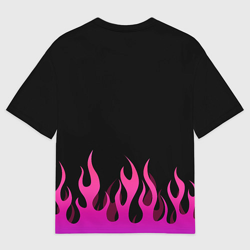Мужская футболка оверсайз Розовый огонь Куроми / 3D-принт – фото 2