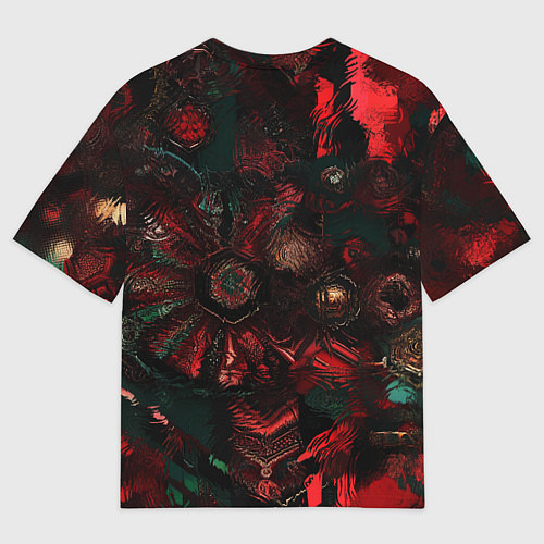 Мужская футболка оверсайз Чумной доктор с пылающим взором / 3D-принт – фото 2