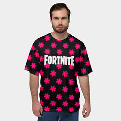 Футболка оверсайз мужская Fortnite snowflake pattern, цвет: 3D-принт — фото 2