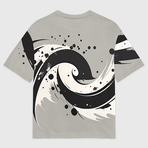 Мужская футболка оверсайз Инь-янь абстракция - нейроарт / 3D-принт – фото 2