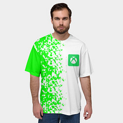 Футболка оверсайз мужская Xbox кислотные зеленые краски, цвет: 3D-принт — фото 2