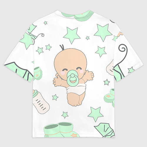 Мужская футболка оверсайз Малыш / 3D-принт – фото 2