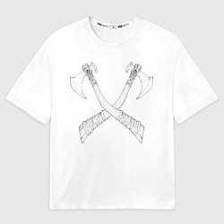Футболка оверсайз мужская Топоры, цвет: 3D-принт