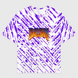 Футболка оверсайз мужская Doom neon retro, цвет: 3D-принт