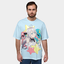 Футболка оверсайз мужская Алиса - Аля иногда кокетничает со мной по-русски, цвет: 3D-принт — фото 2