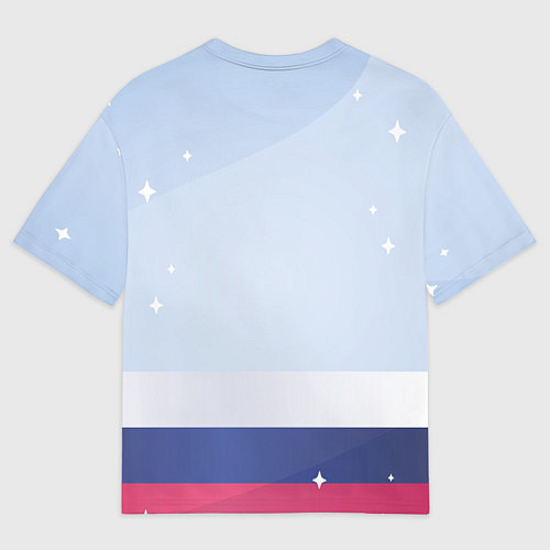 Мужская футболка оверсайз Флаг России и матрешки / 3D-принт – фото 2