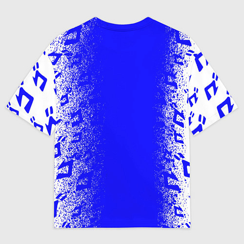 Мужская футболка оверсайз Jojos bizarre adventure - синяя символига-лого / 3D-принт – фото 2