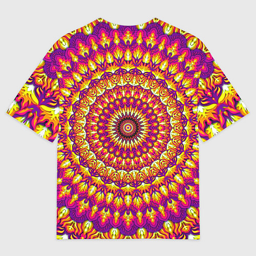 Мужская футболка оверсайз Мандала пурпурного пламени / 3D-принт – фото 2