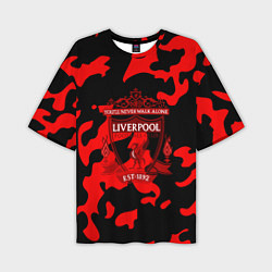 Футболка оверсайз мужская Liverpool камуфляжный стиль, цвет: 3D-принт