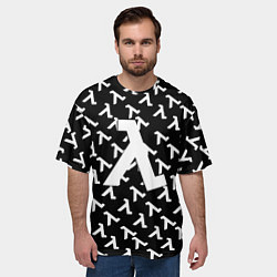 Футболка оверсайз мужская Half liife logo pattern, цвет: 3D-принт — фото 2