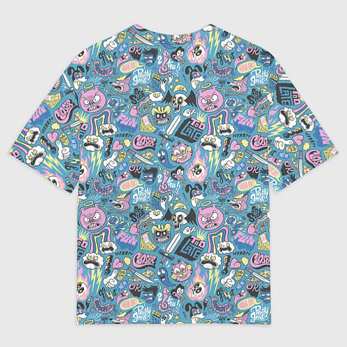 Мужская футболка оверсайз Дудл животные и меч / 3D-принт – фото 2