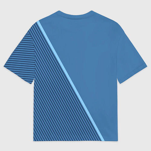 Мужская футболка оверсайз Jac motors сине-голубой с полосой / 3D-принт – фото 2