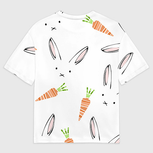 Мужская футболка оверсайз Морковный зая / 3D-принт – фото 2