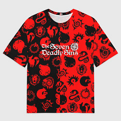 Футболка оверсайз мужская 7 смертных грехов патттерн, цвет: 3D-принт