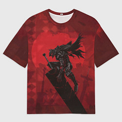 Мужская футболка оверсайз Гатс в броне скелета