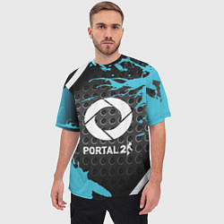 Футболка оверсайз мужская Portal game краски, цвет: 3D-принт — фото 2