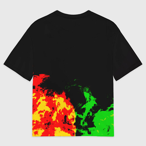 Мужская футболка оверсайз Dead by daylight fire / 3D-принт – фото 2