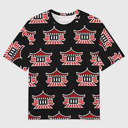 Футболка оверсайз мужская Буддистские символы - японские атрибуты, цвет: 3D-принт