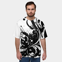 Футболка оверсайз мужская Модная растительная абстракция - нейроарт, цвет: 3D-принт — фото 2