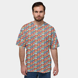 Футболка оверсайз мужская Монстры и человечки, цвет: 3D-принт — фото 2