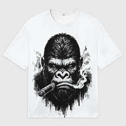 Мужская футболка оверсайз Горилла с сигарой
