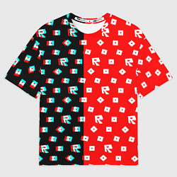 Мужская футболка оверсайз Roblox glitch pattern