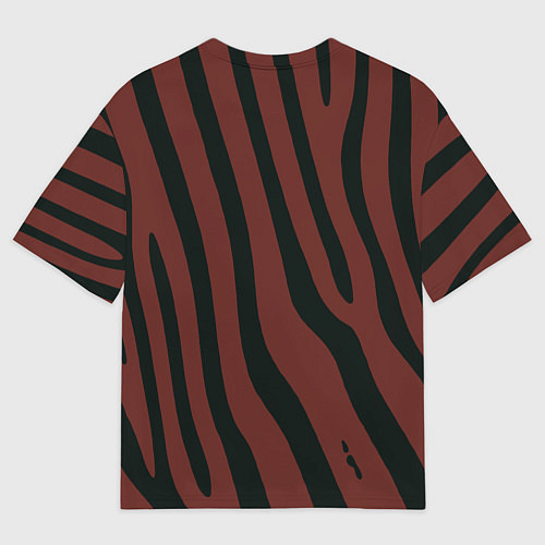 Мужская футболка оверсайз Бордовый с чёрными полосами / 3D-принт – фото 2
