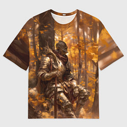 Футболка оверсайз мужская Рыцарь в осеннем лесу, цвет: 3D-принт