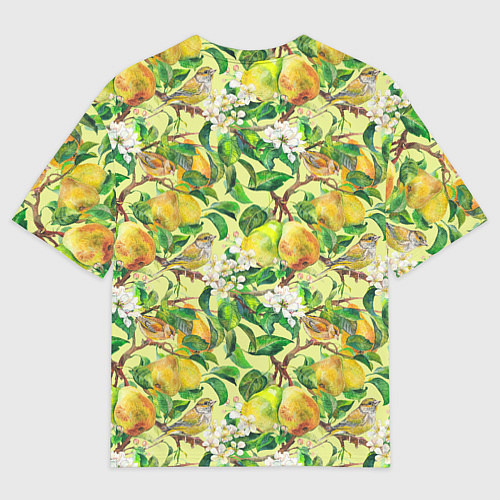 Мужская футболка оверсайз Птица на грушевом дереве / 3D-принт – фото 2