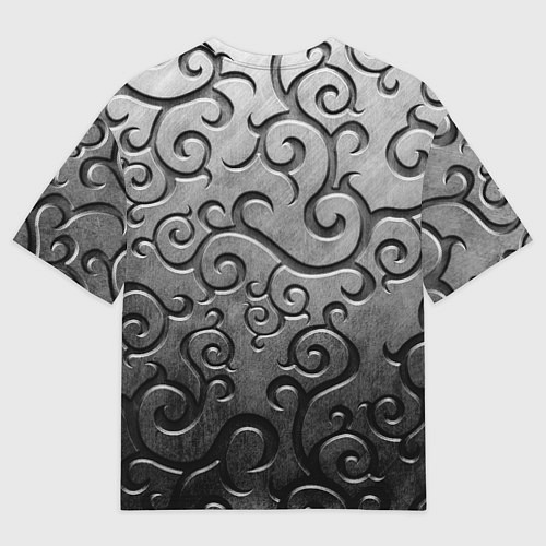 Мужская футболка оверсайз Три слезы бога на металическом арнаменте / 3D-принт – фото 2