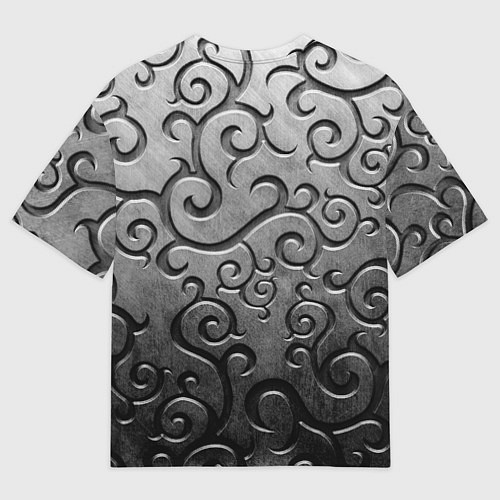 Мужская футболка оверсайз Металический орнамент и герб Осетии / 3D-принт – фото 2