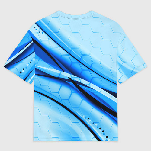 Мужская футболка оверсайз Герб РФ соты текстура / 3D-принт – фото 2