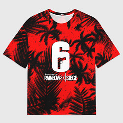 Футболка оверсайз мужская Rainbow six тропик паттерн, цвет: 3D-принт