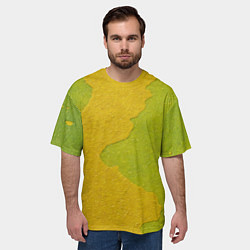Футболка оверсайз мужская Желтое пятно на зеленой стене, цвет: 3D-принт — фото 2