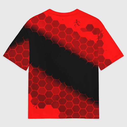 Мужская футболка оверсайз Portal hexagon pattern / 3D-принт – фото 2