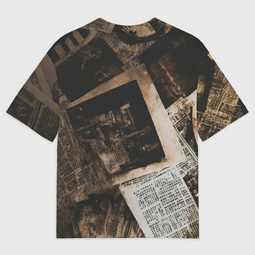 Мужская футболка оверсайз Иллюстрация из манги на газетах / 3D-принт – фото 2