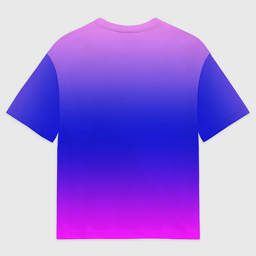 Мужская футболка оверсайз Неоновая градиент абстракция / 3D-принт – фото 2
