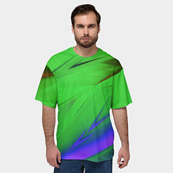 Футболка оверсайз мужская Кислотно неоновая геометрия, цвет: 3D-принт — фото 2