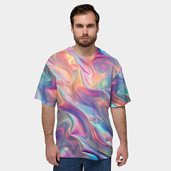 Футболка оверсайз мужская Перламутровый голографический градиент, цвет: 3D-принт — фото 2