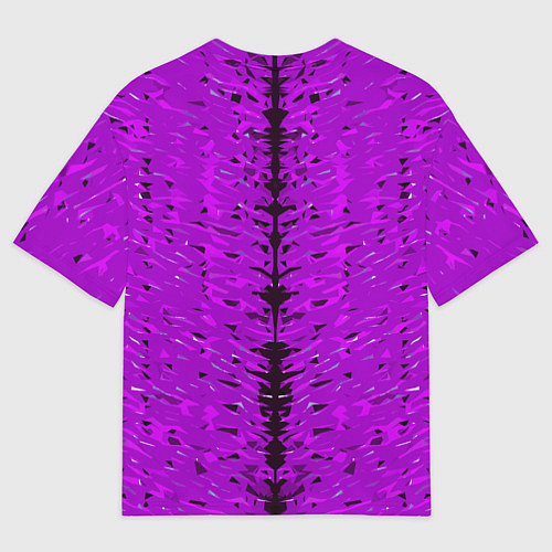 Мужская футболка оверсайз Чёрная вертикальная полоса на фиолетовом фоне / 3D-принт – фото 2
